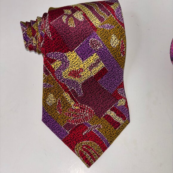 Missoni Cravatte Silk Men's Tie Set of 2 Bold Abstract Psychedelic Patterns - Picture 9 of 13